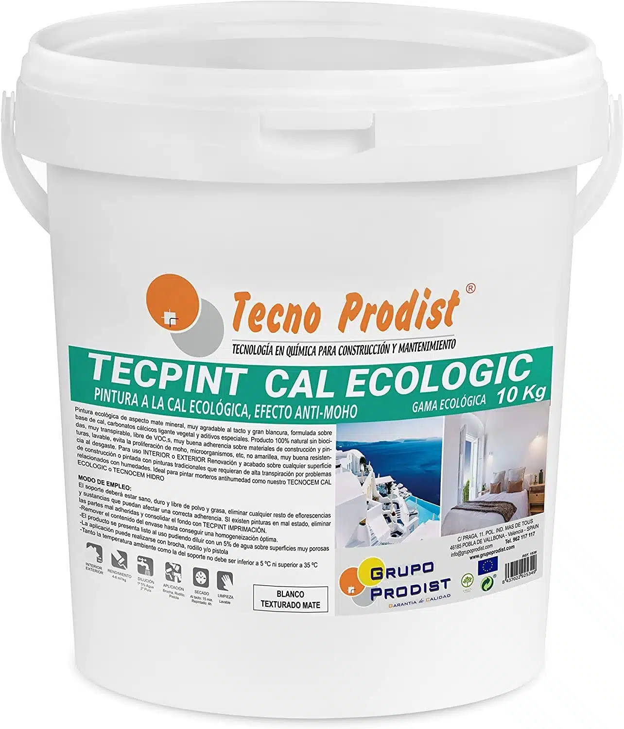 TECPINT CAL ECOLOGIC • Pintura ecológica a la cal exterior e interior al agua - Imagen 4