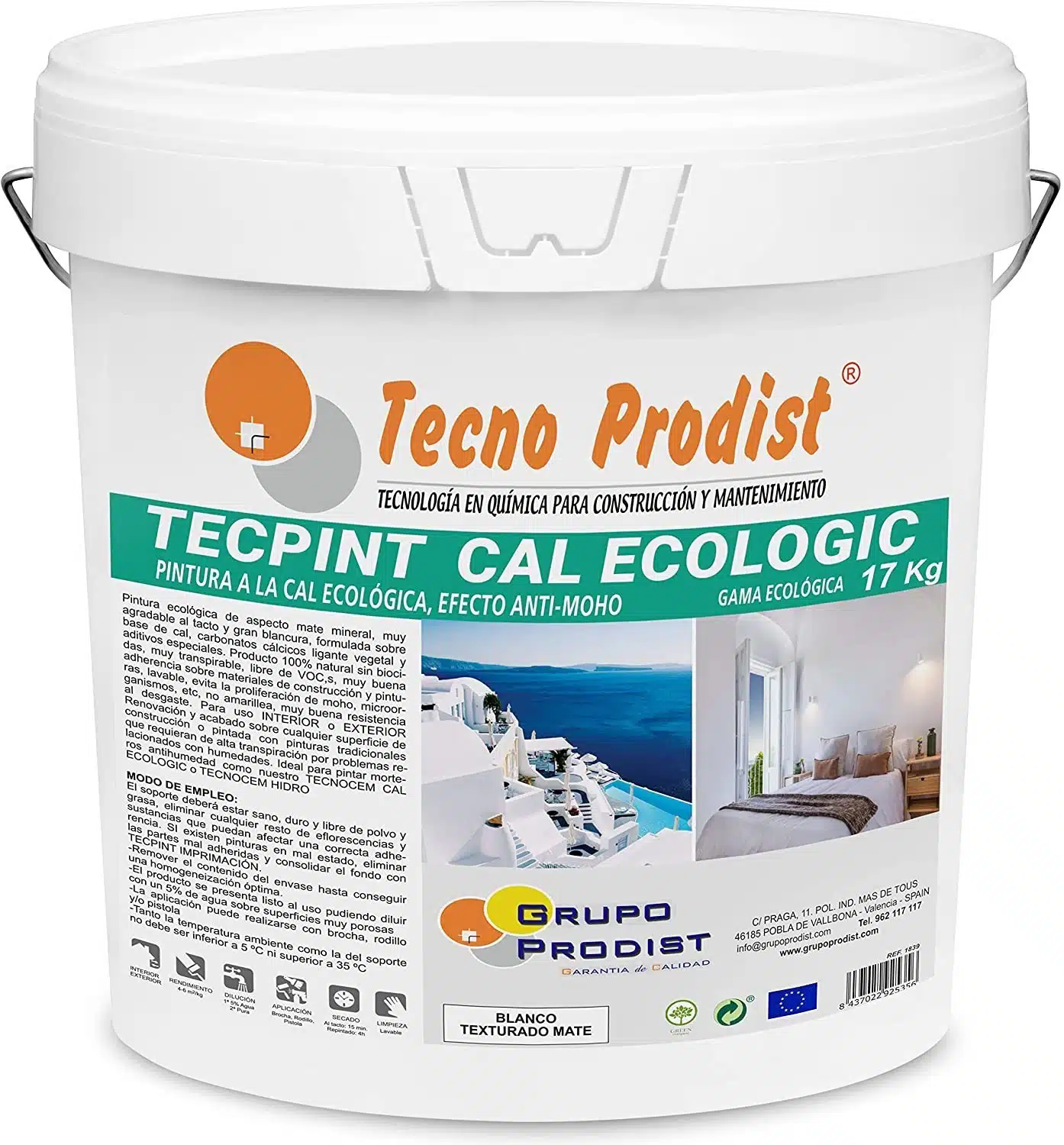 TECPINT CAL ECOLOGIC • Pintura ecológica a la cal exterior e interior al agua - Imagen 6